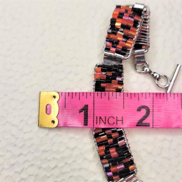 ORANGE and Black Bead Bracelet - Picture 9 of 9